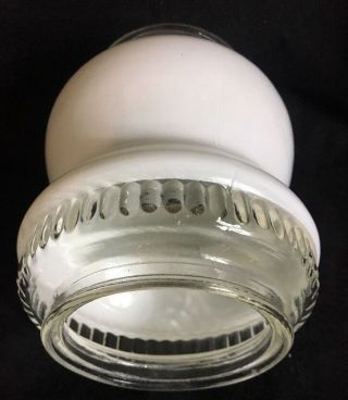 Vintage Clear White Glass Ribbed Jelly Jar Porch Light Ceiling Replacement Globe 4