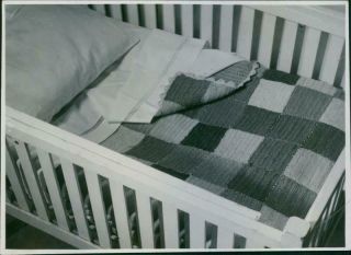 A Photograph Of A Baby Crib.  1940.  - Unique Vintage Photograph