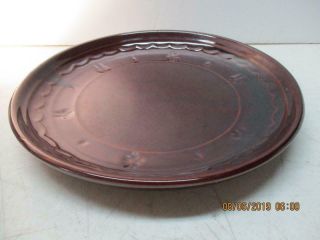 Vtg Dinner Plate 9 - 1/2 " Marcrest " Daisy Dot " Pattern Brown Glazed Stoneware