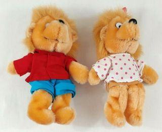 VTG Berenstain Bears Brother Bear and Sister Bear Plush Applause 1989 Set of 2 3