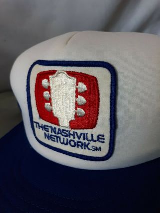 Vintage the Nashville Network hat trucker patch mesh blue Snapback country music 2