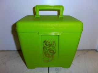 Vintage 45 Plastic Case,  Vinyl Storage Box,  Lustro Ware With Handle Green