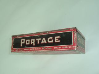 Portage vintage metal 5 cent cigar box Mild Havana Industrial Decor red black 3