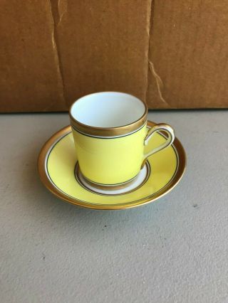 Vintage Richard Ginori Impero Yellow Small Cup & Saucer Urn