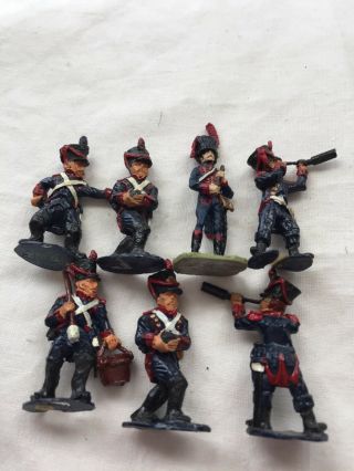 Vintage Tin Soldiers Napoleonic War French Infantry Sculpted Metal