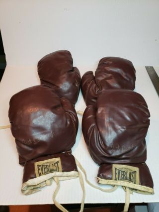 2 Pairs Vintage Jack Dempsey " Everlast 1104 " Youth Boxing Gloves 1950 