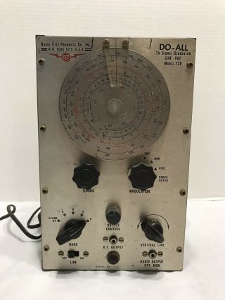 Vintage Do - All Radio City Products Tv Signal Generator Uhf And Vhf Model 750