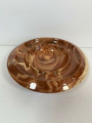 Emil Cahoy Handcrafted Swirled Pottery Colome South Dakota Vintage Ash Tray