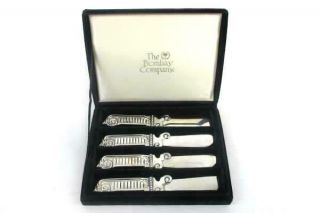 Vintage The Bombay Company Godinger Silver Cheese Butter Spreader Knives