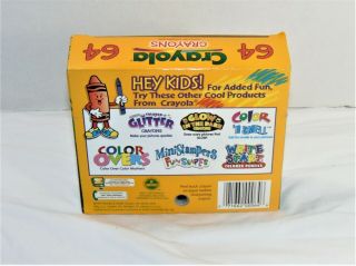 vintage 1997 box of 64 Crayola crayons / includes built - in sharpner 2