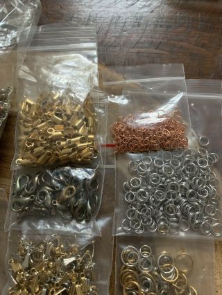 Large Jewelry Making Supplies - Vintage Pre - Owned - Junk - Parts - Mixed Metal - 4
