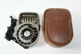 Vintage Weston Master Iv 745 Exposure Light Meter W/ Case Made In Japan