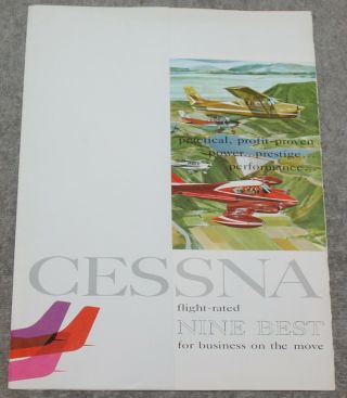 Vintage Cessna Airplane Brochure Flight Rates Nine Best Circa 1960 310d,