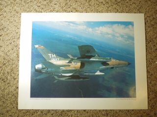 Vintage Lithograph Us Air Force Photo Af Reserve F - 105 Thunderchief Ken Hackman