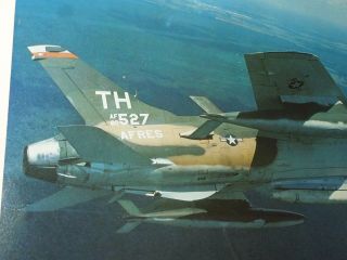 Vintage Lithograph US Air Force Photo AF Reserve F - 105 Thunderchief Ken Hackman 3
