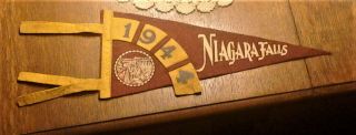 Vintage Ww Ii Souvenir Pennant Niagara Falls,  Ny York 1944 15 1/2 " Long