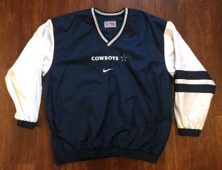 Dallas Cowboys Vintage Nike Nfl Proline Reversible Pullover Jacket Mens Xl 90s