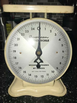 Vintage American Family Scale 25 Lbs Ounces Kitchen Farmhouse Country