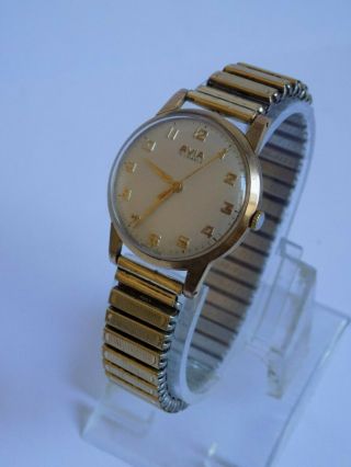 Gents Vintage Avia 15 Jewel Swiss Made Wrist Watch W/o With Flexi Strap.
