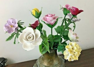 A - Vintage Royal York Fine Bone China Bouquet Of Flowers Stem Roses Tea Party