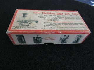 Vintage Heddon Dowagiac Baby Vamp lure and empty Heddon River Runt Brush box 3
