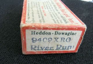Vintage Heddon Dowagiac Baby Vamp lure and empty Heddon River Runt Brush box 4