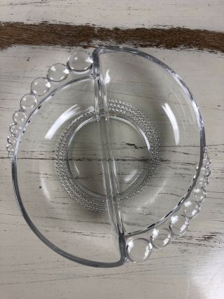 Duncan Miller Gorgeous Bubble Clear Glass Vintage Bowl Plate Dish Divided