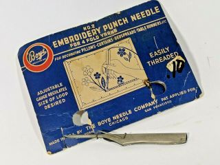 Vintage Boye No.  2 Embroidery Punch Needle For 4 Fold Yarns