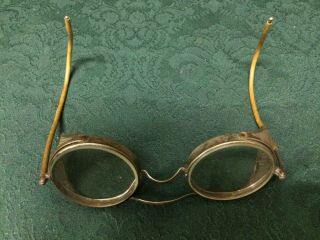 Vintage Safety Glasses With Wire Mesh Sides Steampunk Style