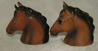 Vintage Japan Ceramic Horse Head Salt And Pepper Shakers