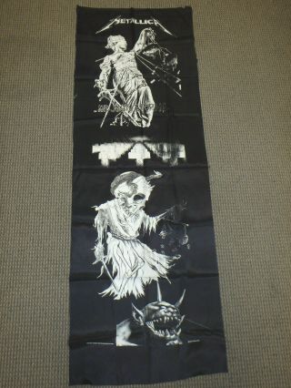 Vintage 1989 Metallica And Justice For All Banner/tapestry 66 " X 21.  5 " Pushead