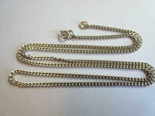 Vintage Sterling Silver 20 " Long Curb Link Necklace,  Chain - 9.  3g