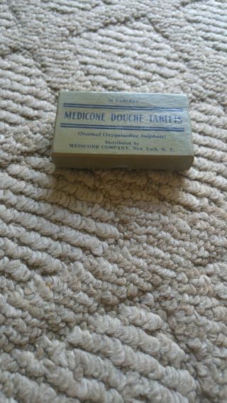 Vintage apothecary Medicone Douche tablets Full Box NY 2
