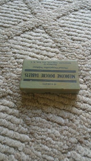 Vintage apothecary Medicone Douche tablets Full Box NY 3