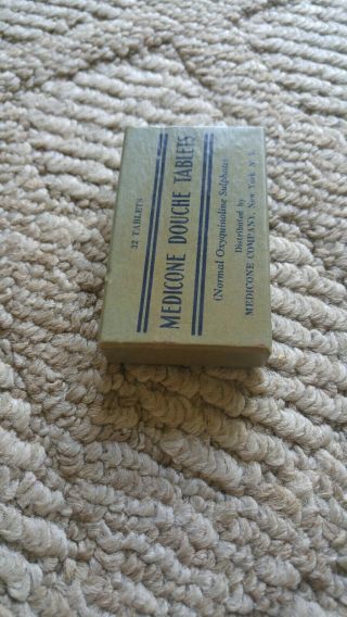 Vintage apothecary Medicone Douche tablets Full Box NY 4
