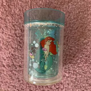 Vintage Disney’s The Little Mermaid Ariel Mermaid Glitter Cup RARE BLUE 3