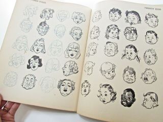 Rare 40s Vtg Fun With A Pencil Hardback Loomis People Deco Cartoon Art Book Draw