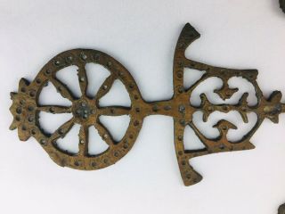 VINTAGE BRASS WALL HANGING CANDLE HOLDER RELIGIOUS CHURCH CROSS 7