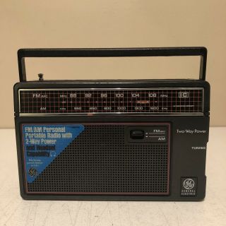 Ge 7 - 26600 Fm/am Portable Radio 2 - Way Power Vintage &