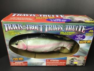 Vintage Gemmy Animated Travis The Singing Trout Wall Mount Display W/box