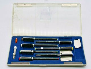 Vintage Standardgraph Set Of 7 Technical Pens And Accessories,  Made In Germany