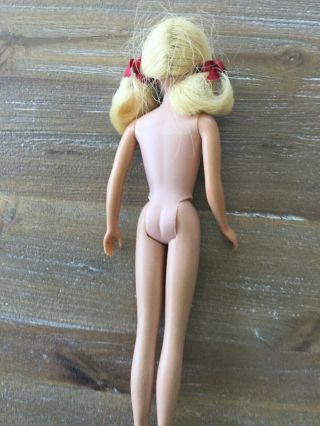 Vintage Skooter Doll - Golden Blonde,  Swimsuit - Yellow Dress - Pig Tails & Bows 5