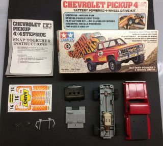 Vintage Tamiya Sand Scorcher 4x4 Chevy Pickup Battery Operated 4 Wheel Drive Kit