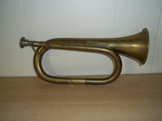 Vtg.  Brass Bugle With Mouth Piece.  (no Name)