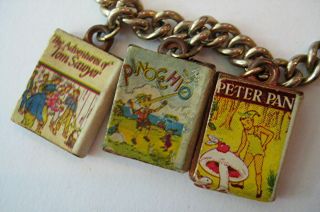 50 ' s VTG CHILDREN ' S BOOKS Charm Bracelet Peter Pan Heidi Wizard of Oz Bambi 3