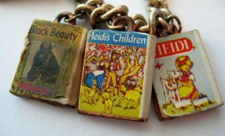 50 ' s VTG CHILDREN ' S BOOKS Charm Bracelet Peter Pan Heidi Wizard of Oz Bambi 5
