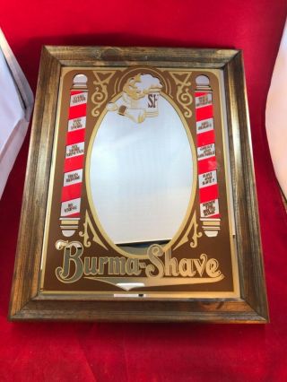 Vintage 11.  75 " Burma Shave Barber Shop Shaving Haircut Bar Collectible Mirror