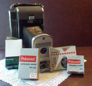 Vintage Polaroid Land Camera Model 150 With Accessories