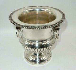 VINTAGE CRESCENT 229 SILVERPLATE CHAMPAGNE BUCKET LION RING HANDLES 2