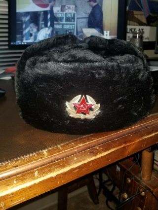 Vintage Obsolete Russian " Fur " Police Hat Size 64
